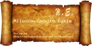 Miloszavlyevits Eutim névjegykártya
